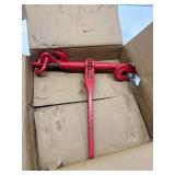 VEVOR 9215LBS 3/8'   1/2' Ratchet Binders 9,215 LBS Secure Working Load, G70 Hooks and Adjustable Length, for Grade 70-80 Chains, Tie Down, Hauling, Towing, 2-Pack, Red