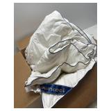 DOWNCOOL Feather Comforter King Size, 100% Cotton Cover Ultra Soft Fluffy Duvet Insert King, All Season Luxurious Hotel Bedding Comforters with Corner Tabs, White 106'x90'