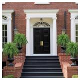 FOREST PRINCE 45' Fake Ferns, Realistic Large Artificial Bush Plants, 2 Artificial Boston Ferns with 59 Fronds for Outdoors Planter Indoor Home Garden Porch Decor