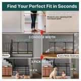 Cumbor 29.7 51.5' Extra Wide Baby Gate for Stairs, Pressure-Mounted Dog Gates for Doorways & Hallways, Auto-Close Walk-Through, No-Trip Design, Child Proof Safety, Dog/Pet Gate for Indoor Use, Black