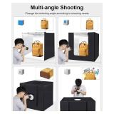 PULUZ 32'x32' Light Box Photography, Large Photo Light Box with 3 Stepless Dimming Light Panel, 234 LED Beads, Professional Photo Booth Shooting Tent Kit with 4 Color Backdrops for Product Photography