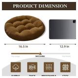 Meditation Floor Pillow Set of 2 Large Round Floor Cushions for Adults Tufted Corduroy Floor Seat Pillows Cushion for Living Room Tatami Yoga,Wine Red 22x22 Inch