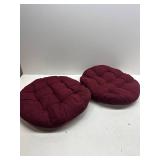 Meditation Floor Pillow Set of 2 Large Round Floor Cushions for Adults Tufted Corduroy Floor Seat Pillows Cushion for Living Room Tatami Yoga,Wine Red 22x22 Inch