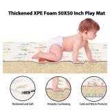XVISHX Baby Play Mat, 50 x 50 Inch Play Mat Perfect for Use Baby Playpen, Foldable Baby Foam Playmat for Floor, Portable Waterproof Activity PlayMats for Babies, Infants and Toddlers
