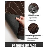 tchdio Door Mat Outdoor Indoor Entrance Doormat-Semicircular Durable Rubber Non Slip Front Door Mat for Outside Inside Entry Entryway Dirt Trapper WelcomeMat for Muddy Paws and Shoes-Brown 24 x47