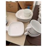 Mainstays White Stoneware Dinnerware Set – Cups, Bowls, Plates & Serving Dish
