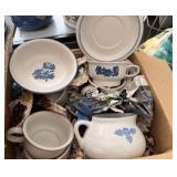 Vintage Pfaltzgraff Yorktowne USA Stoneware Set – Blue Floral Mugs, Bowls & Plates