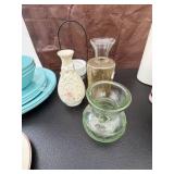 Lot of Candle Holder & Various Flower Vases