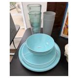 Blue Plates Bowls & Cups.