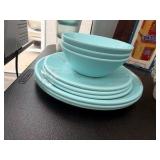 Blue Plates Bowls & Cups.