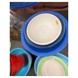Large Lot of Kids Metal Dishes Plates & More