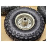 Set of 4 Pneumatic Tires with Metal Rims