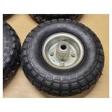 Set of 4 Pneumatic Tires with Metal Rims