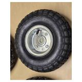 Set of 4 Pneumatic Tires with Metal Rims