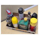 Lot of Automotive Fluids and Cleaners including Quaker State SAE 10W-30 Oil, STA-BIL Fuel Stabilizer, Gumout Carb and Choke Cleaner, WD-40, and More