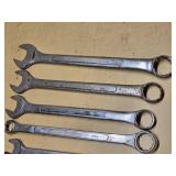 Challenger and Other Brands Combination Wrench Set, Various Sizes ranging from 1 1/4 to 1 1/2 inches