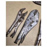 Lot of Locking Pliers and Wrenches Including Vice Grip and Other Brands