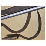 Vintage Hand Tools including Sickle, Cleaver, and Machete