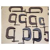 Lot of C-Clamps including Sears, Adjustable, and others