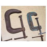 Lot of C-Clamps including Sears, Adjustable, and others