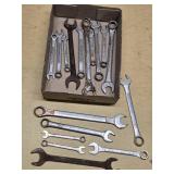 Box of Assorted Wrenches Including Craftsman, Powermaster, and Fuller