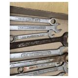 Box of Assorted Wrenches Including Craftsman, Powermaster, and Fuller