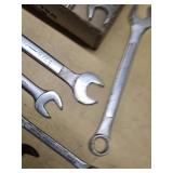 Box of Assorted Wrenches Including Craftsman, Powermaster, and Fuller