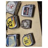 Lot of Tape Measures including Black & Decker AutoTape, Tool Shop 25ft, and Project Pro 25ft