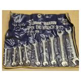 Lone Star 9-Piece Chrome Vanadium Open End Wrench Set