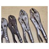 Lot of Tools Including Vice Grips and Locking Pliers