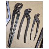 Lot of Hand Tools including Adjustable Wrenches and Pliers Set