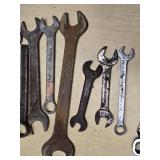 Assorted Wrenches and Hand Tools Lot Including Adjustable and Box End Wrenches