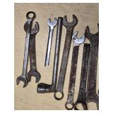 Assorted Wrenches and Hand Tools Lot Including Adjustable and Box End Wrenches