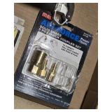 Tru-Flate Valve Core and Air Tools Set including Air Force Quick Coupler, Tire Pressure Gauges, and Accessories