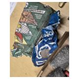Lot of Painting and Scraping Tools Including Brushes, Wire Brushes, Putty Knives, and Steel Wool