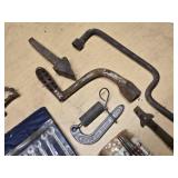 Vintage Tool Set including Wrench Set, Chain Tool, and Assorted Automotive Tools