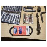 Vintage Tool Set including Wrench Set, Chain Tool, and Assorted Automotive Tools