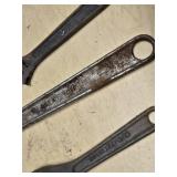 Lot of Adjustable Wrenches from Various Brands Including Master Mechanic, Crescent, and More