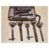 Lot of Stake/Anchor Pins with Handles and Clips