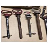 Lot of Stake/Anchor Pins with Handles and Clips