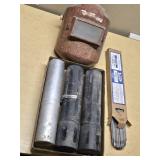 Lincoln Electric Fleetweld 37 Welding Electrodes 6013, Forney Welding Helmet, and Electrode Storage Tubes