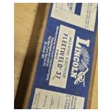 Lincoln Electric Fleetweld 37 Welding Electrodes 6013, Forney Welding Helmet, and Electrode Storage Tubes