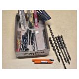 Assorted Drill Bits and Woodworking Tools