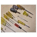 Lot of Mixed Screwdrivers and Hand Tools including Phillips and Flathead