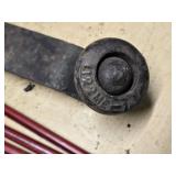 Assorted Metal Parts and Tools including Piston, Gear, and Crank Arm