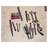 Lot of Vintage Hand Tools including Hammers, Wrenches, and Extractor Set