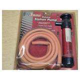 1st Auto Deluxe Siphon Pump, Spalding All Sport Inflating Pump, and Super-Air Heavy Duty Inflating Pump with Hose and Accessories