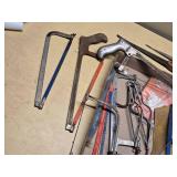 Assorted Hand Saws and Hacksaws with Blades and Accessories
