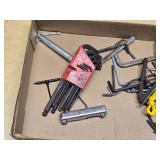 T-handle and L-shaped hex key wrenches including various sizes and styles