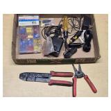 Electrical Tools and Accessories Set including Wire Strippers, Crimpers, and Connectors